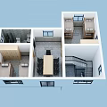 Home Floor Plan Layout Featuring Bedrooms Living Room Dining Area And Staircase