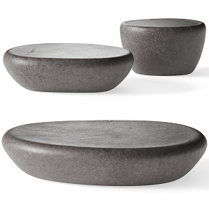 Minotti stone coffee table outdoor stone coffee table 3d model