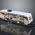 R Vision Travel Trailer Beige And Black Exterior With White Roof Windows Door And Wheels