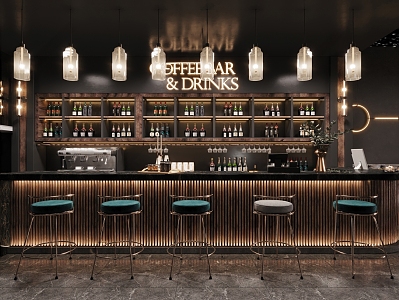 Light Luxury Bar 3d model