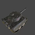 Vintage Military Vehicle Tank Featuring Cannon Barrel Tracks And 837 Marking Design