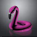 Kids Cute Pink Flamingo Shaped Inflatable Swimming Ring For Summer Fun