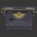 Vintage Typewriter With Purple Body Yellow Accents Orange Panel Classic Design And Mechanical Keyboard