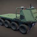 Green Porterba Multi Wheeled Utility Vehicle With Roof Mounted Equipment