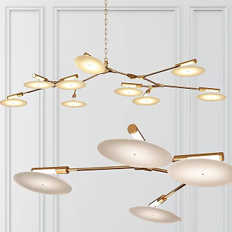 Modern chandelier porcelain plate 3d model
