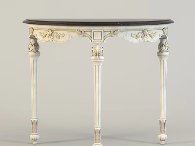 Elegant Vintage Side Table With Intricate Carved Legs And Smooth Dark Top 3d model