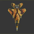 Modern Fighter Jet With Orange And Brown Camouflage Sleek Aerodynamic Design