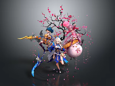 Cosplay Costume COSPLAY Costume Online Game Female Warrior Anime Costume Animation Costume 3d model