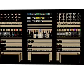 Modern Wine Cabinet With Illuminated Shelves And Glass Doors Filled With Wine Bottles