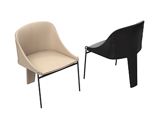 Modern Leather Single Chair Modern Metal Single Chair 3d model