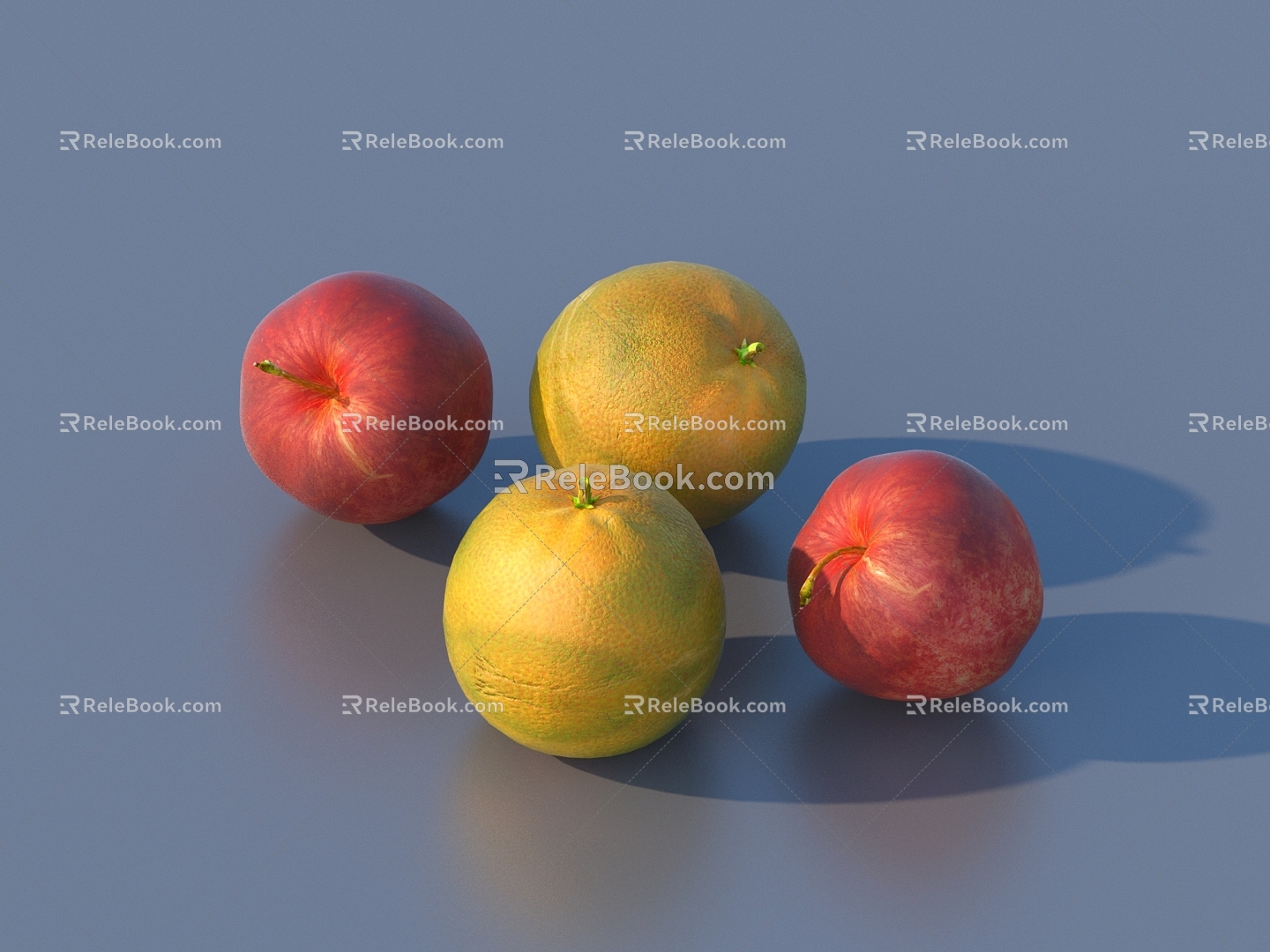 Apple Fruit Orange Orange Orange 3d model