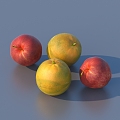 Apple Fruit Orange Orange Orange 3d model