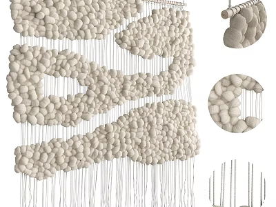 Handcrafted Macramé Wall Hanging Woven With Cotton Rope Tassels And Modern Design 3d model