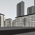 Modern Residential Buildings High Rise Mid Rise With Greenery Pedestrian Walkways And Contemporary Design