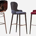 Stylish Bar Stools With Modern Designs Various Colors And Metal Frames 3d model