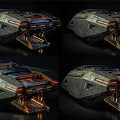 Modern sci-fi mech war spaceship cyberpunk mechanical storm future war machinery tank mech war weapon mechanical system 3d model
