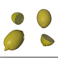Fresh Ripe Lemons Whole and Sliced Juicy Citrus Fruit for Cooking