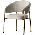 Modern Light Colored Upholstered Leisure Chair With Metal Frame And Armrest