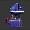 Purple Cat Ear Robot Character With Small Screens Tools Pink Apron And Colorful Accessories