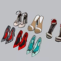 High Heels Various Styles Colors with Patterns Solid Tones and Stiletto Design for Fashion Outfits