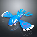 Blue Toy Model With Pink And White Decorative Wings And Patterns 3d model