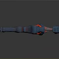 Lava Inspired Mythical Weapon with Blue Red Orange Flames Intricate Patterns and Glowing Details