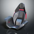 Modern Ergonomic Furniture Chair With Carbon Fiber Structure And Red Accents