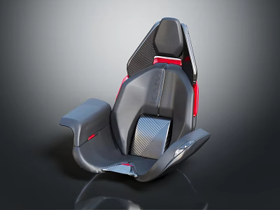 Modern Ergonomic Furniture Chair With Carbon Fiber Structure And Red Accents 3d model