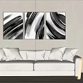 Modern double sofa multiplayer sofa 3d model