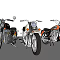 Vintage Classic Motorcycles Collection Featuring Retro Design And Custom Details On White Background