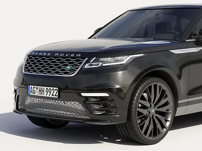 Black Range Rover SUV With Modern Front Design Sleek Styling And LED Headlights 3d model