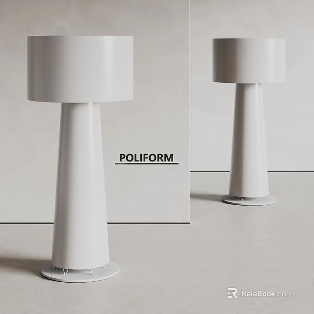 Poliform Modern White Floor Lamp with Sleek Minimalist Interior Lighting Design 3d model