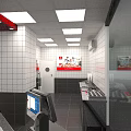 Curtain Fabric Store Interior With Colorful Displays Wooden Counter Shelves And Lighting