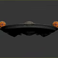 Futuristic 3D Starship Model With Disc Shaped Structure And Glowing Engines