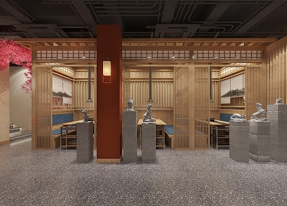 Japanese-style Japanese and Korean restaurant 3d model