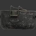 Traditional Vintage Metal Cooking Pot With Worn Surface And Side Handles