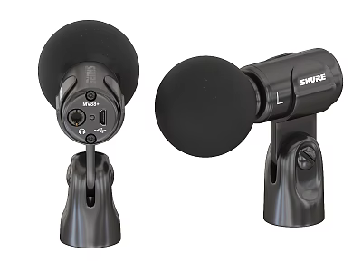 SHURE Mobile Digital Microphones with Windshield Foam Covers Ideal for Smartphone Recording 3d model