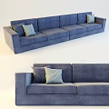 Modern Gray Sectional Sofa With Two Light Colored Cushions And Simple Design 3d model