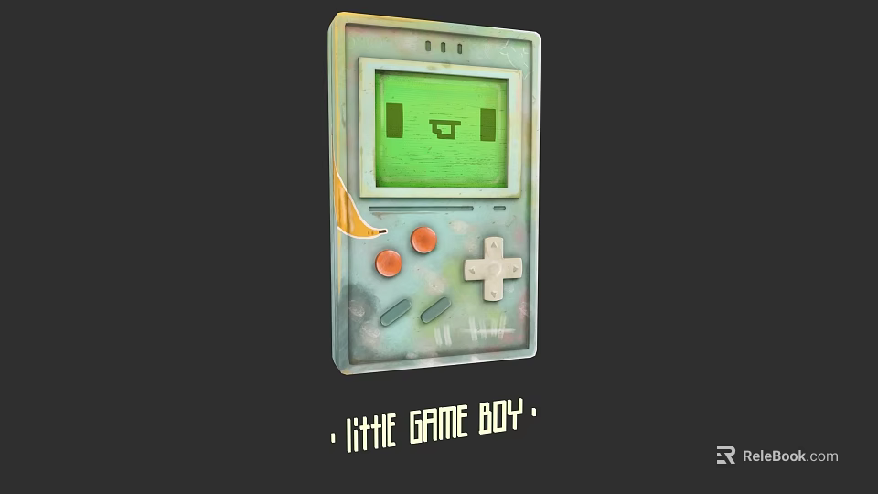 Electric Toy Retro Handheld Game Console With Green Screen And Control Buttons 3d model 