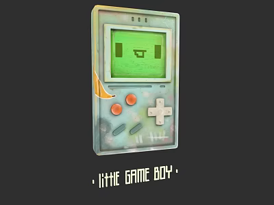 Electric Toy Retro Handheld Game Console With Green Screen And Control Buttons 3d model