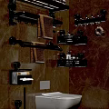 Modern Minimalist Bathroom Storage Racks With Wall Mounted Towel Holders And Corner Shelves
