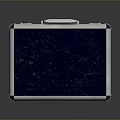 Classic Black Suitcase with Silver Handle and Metal Frame on Dark Surface 3d model