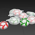 Colorful Swirl Pattern Lollipops With Red Green And White On Pink Background