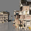 Detailed 3D Urban Buildings With Stairs Balconies And Multiple Floors