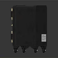 Dual Commercial Safes With Black Exterior Gold Circular Locks And Heavy Duty Security Design