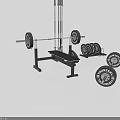 Complete Home Gym Sports Equipment With Bench Press Rack Barbell And Weight Plates