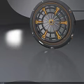 Swing Door Decorative Metal Hardware With Round Silver Base And Yellow Components