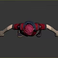 Game Movie Character With Red Hair Red Jacket Striped Pants Boots And Utility Belt