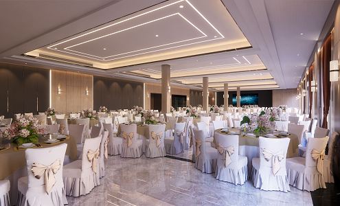 Modern Ballroom Hotel Ballroom 3d model