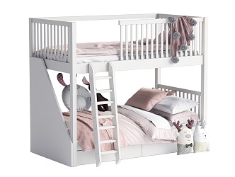 Modern bunk bed Children's bed up and down 3d model